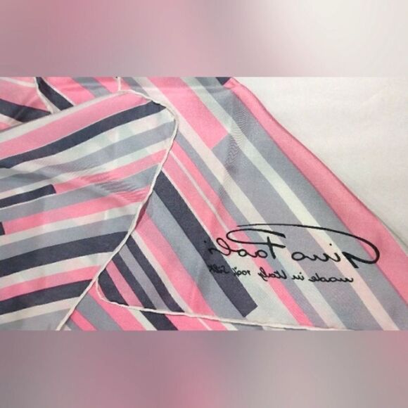 Gino Paoli 💯 Silk Scarf Italy Square EUC Rolled Hem Vintage - Picture 7 of 10
